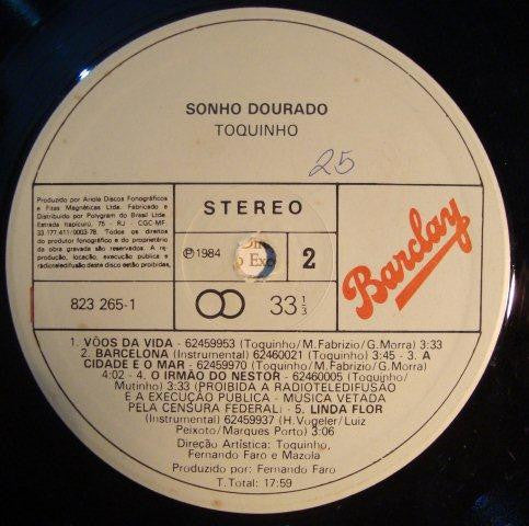 Toquinho - Sonho Dourado (LP, Album)