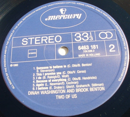 Dinah Washington And Brook Benton - The Two Of Us (LP, RE)