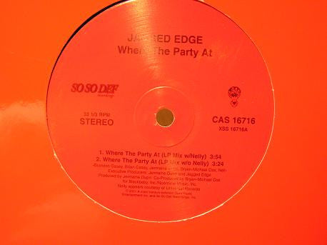 Jagged Edge Co-starring Nelly - Where The Party At (12")