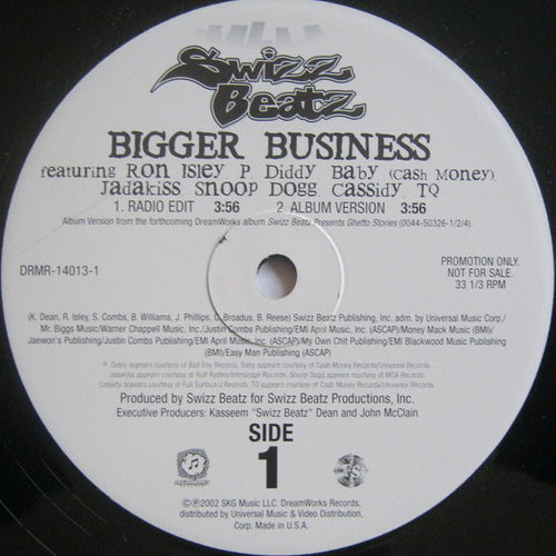 Swizz Beatz Featuring Ron Isley*, P. Diddy, Baby (Cash Money)*, Jadakiss, Snoop Dogg, Cassidy (3), TQ : Bigger Business (12", Promo)