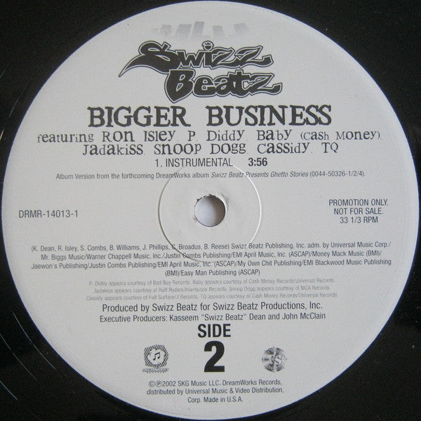 Swizz Beatz Featuring Ron Isley*, P. Diddy, Baby (Cash Money)*, Jadakiss, Snoop Dogg, Cassidy (3), TQ : Bigger Business (12", Promo)