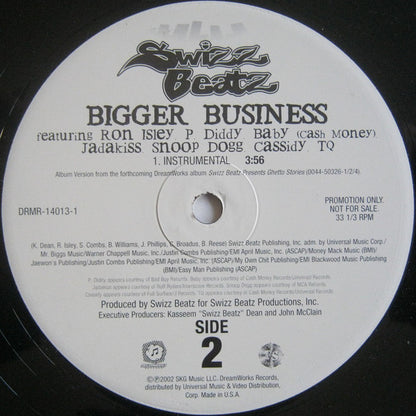 Swizz Beatz Featuring Ron Isley*, P. Diddy, Baby (Cash Money)*, Jadakiss, Snoop Dogg, Cassidy (3), TQ : Bigger Business (12", Promo)