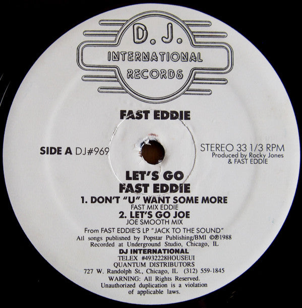 Fast Eddie* - Let's Go (12")