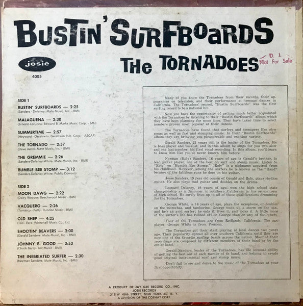 The Tornadoes : Bustin' Surfboards (LP, Album, Mono, Scr)
