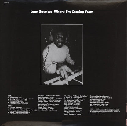 Leon Spencer, Jr. : Where I'm Coming From (LP, Album, RE, RP, 180)