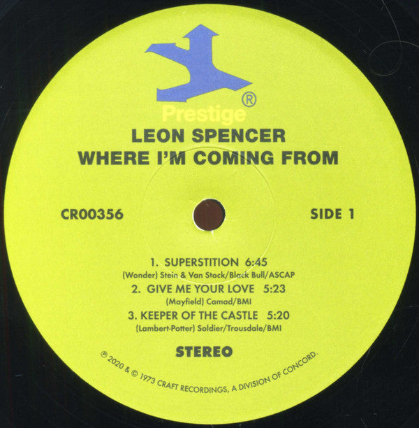 Leon Spencer, Jr. : Where I'm Coming From (LP, Album, RE, RP, 180)