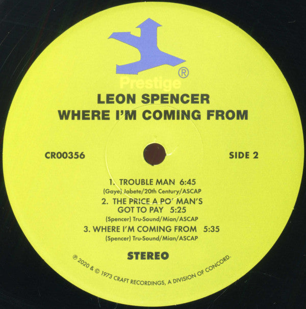Leon Spencer, Jr. : Where I'm Coming From (LP, Album, RE, RP, 180)