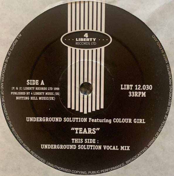 Underground Solution (2) Featuring Colour Girl : Tears (12")
