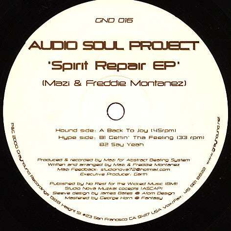Audio Soul Project : Spirit Repair EP (12", EP)