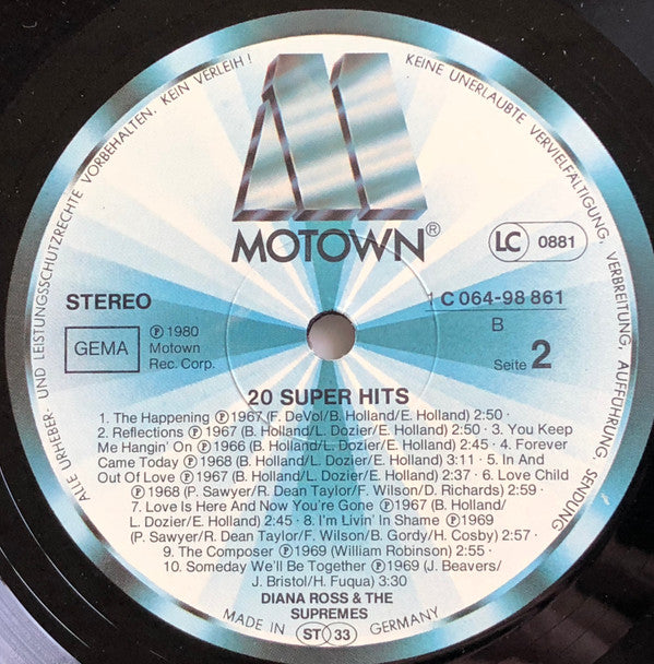 The Supremes : 20 Super Hits (LP, Comp)