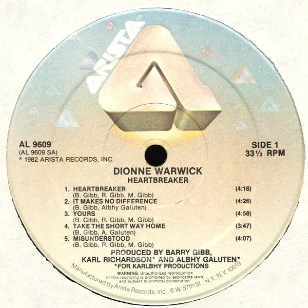Dionne Warwick : Heartbreaker (LP, Album, Hau)