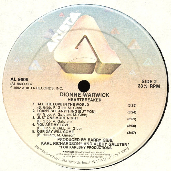 Dionne Warwick : Heartbreaker (LP, Album, Hau)