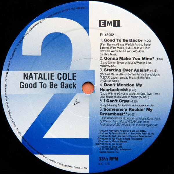 Natalie Cole - Good To Be Back (LP, Album, All)