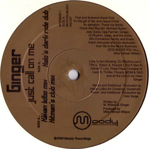 Ginger - Just Call On Me (12")