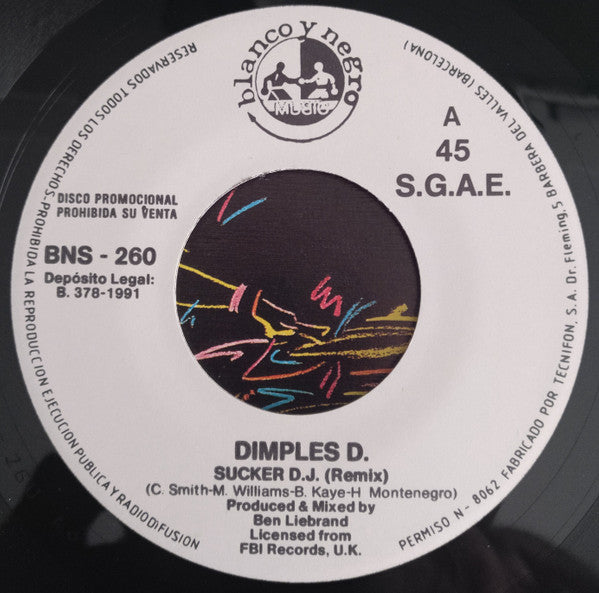 Dimples D : Sucker DJ (7", Single, Promo)