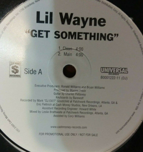 Lil Wayne : Get Something (12", Promo)