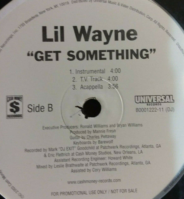 Lil Wayne : Get Something (12", Promo)