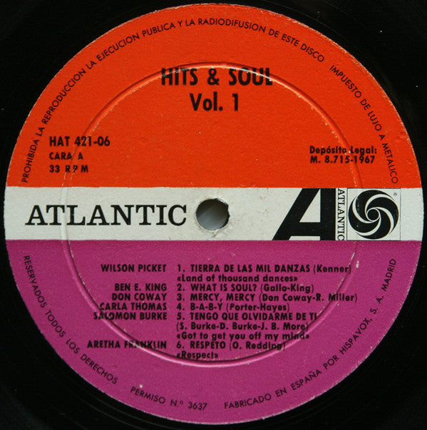 Various : Hits & Soul 1 (LP, Comp, Mono)