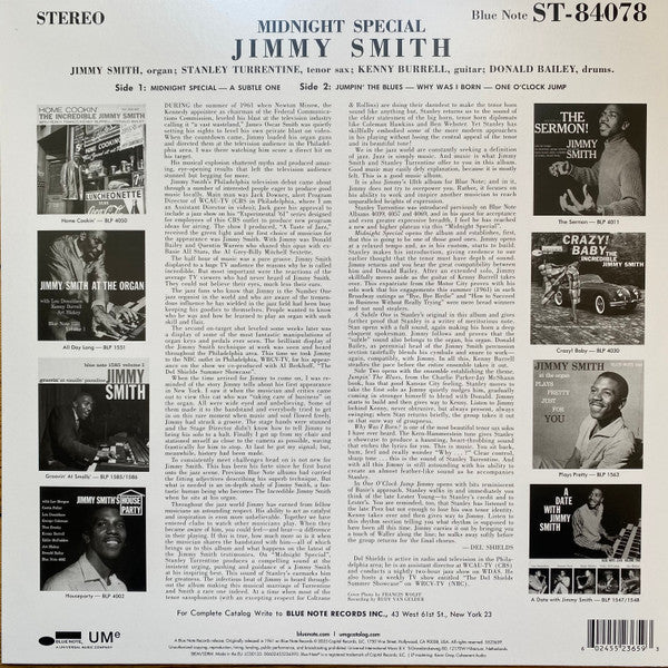 Jimmy Smith : Midnight Special (LP, Album, RE, 180)