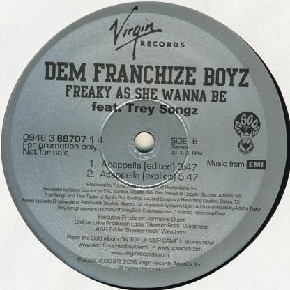 Dem Franchize Boyz Feat. Trey Songz : Freaky As She Wanna Be (12", Promo)