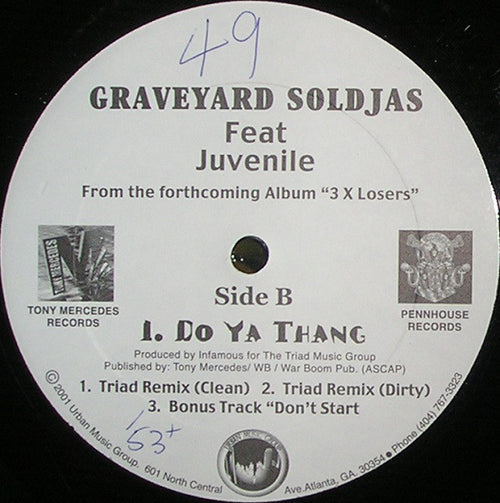 Graveyard Soldjas Feat Juvenile  - Do Ya Thang (12", Single, Promo)