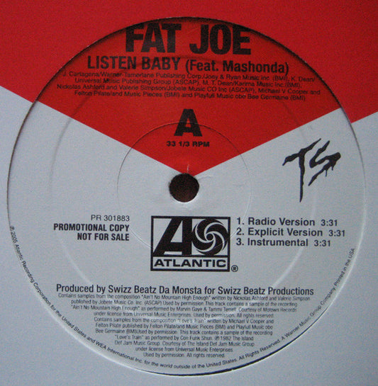 Fat Joe - Listen Baby (12", Promo)