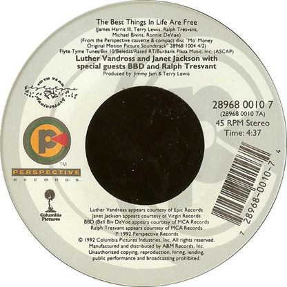 Luther Vandross & Janet Jackson : The Best Things In Life Are Free (7", Single)