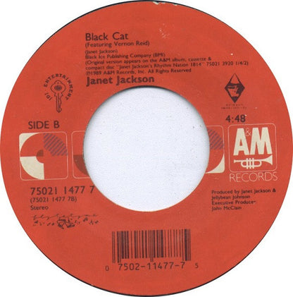 Janet Jackson : Black Cat (7", Single, Styrene)