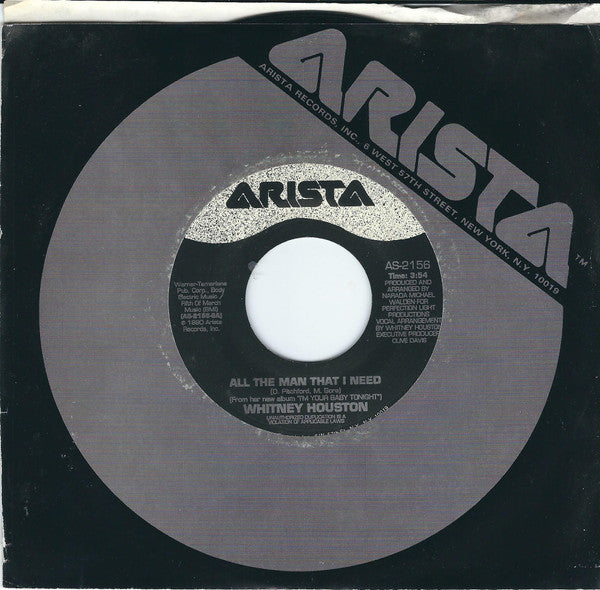 Whitney Houston : All The Man That I Need / Dancin' On The Smooth Edge (7", Single)