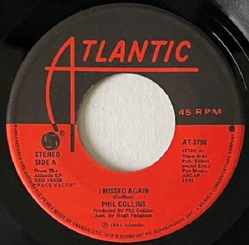 Phil Collins : I Missed Again (7", Single)