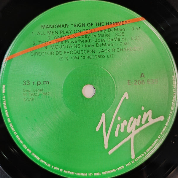 Manowar : Sign Of The Hammer (LP, Album, RE)