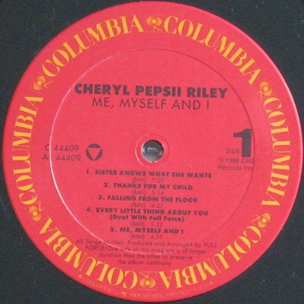 Cheryl Pepsii Riley : Me Myself And I (LP, Album, Club)