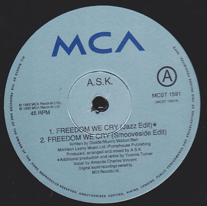 A.S.K. : Freedom We Cry (12")