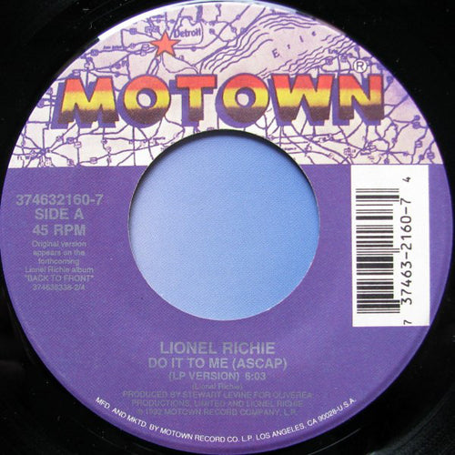 Lionel Richie - Do It To Me (7")