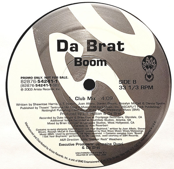 Da Brat : Boom (12", Promo)