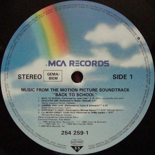 Various : Back To School - Music From The Motion Picture Soundtrack (LP)