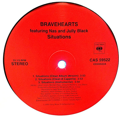 Bravehearts Featuring Nas And Jully Black - Situations (12")