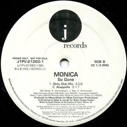 Monica - So Gone (12", Promo)