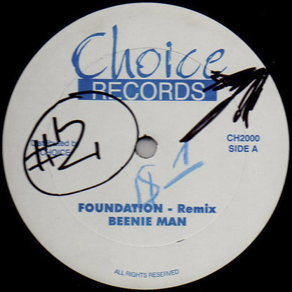 Beenie Man - Foundation (Remix) (12", Unofficial)
