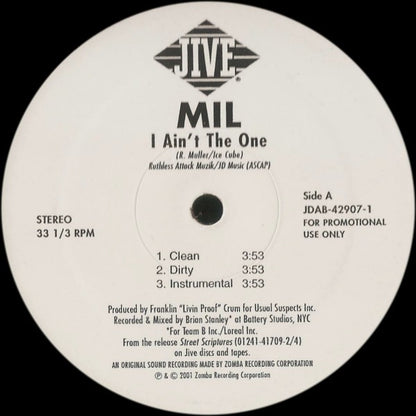 Mil - I Ain't The One (12", Single, Promo)