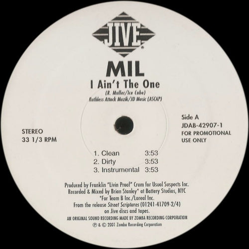 Mil - I Ain't The One (12", Single, Promo)