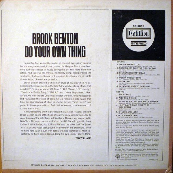Brook Benton : Do Your Own Thing (LP, Album, Promo)
