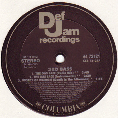 3rd Bass - The Gas Face / Wordz Of Wizdom (12")
