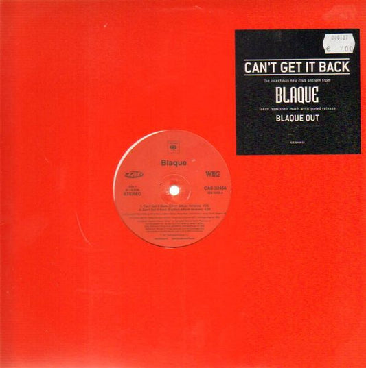 Blaque (2) : Can't Get It Back (12", Single)