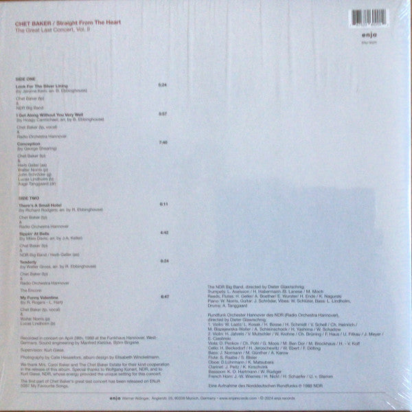 Chet Baker : Straight From The Heart - The Great Last Concert, Vol. II (LP, Album, Gat)