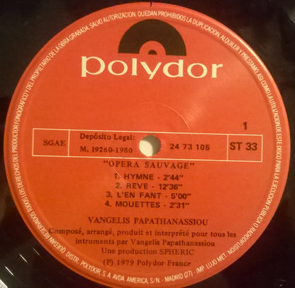 Evangelos Papathanassiou : Opéra Sauvage (LP, Album, Gat)