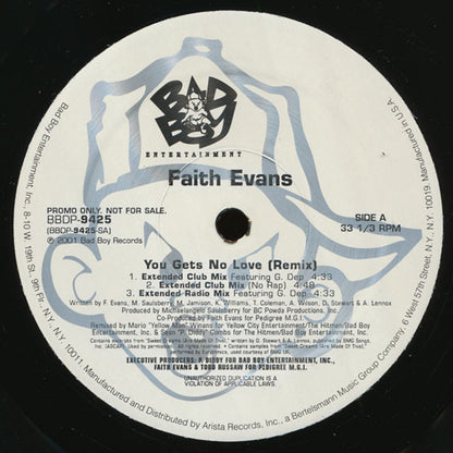 Faith Evans - You Gets No Love (Remix) / I Love You (12", Promo)