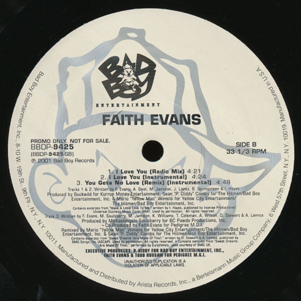 Faith Evans - You Gets No Love (Remix) / I Love You (12", Promo)