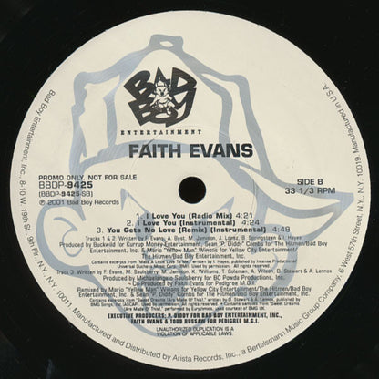 Faith Evans - You Gets No Love (Remix) / I Love You (12", Promo)
