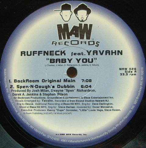 Ruffneck Featuring Yavahn : Baby You (2x12")